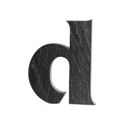 Număr de casă din ardezie, litera „d”