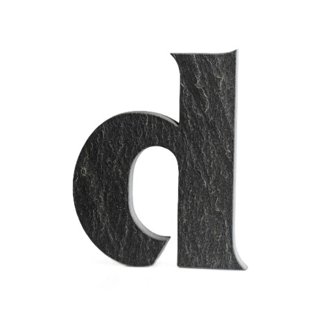 Număr de casă din ardezie, litera „d”