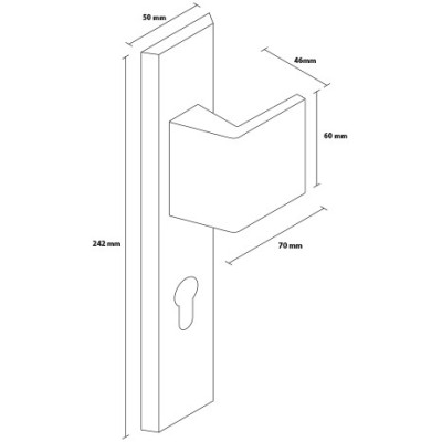 Mâner de intrare TOTAL - maner stanga INOX