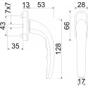 RHW 007 F4 mâner universal pentru fereastră