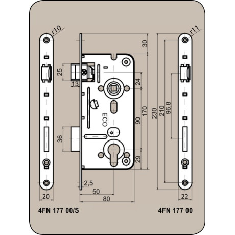 Încuietoare clădire  V80/90/50