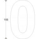 číslo "0" 155mm nerez