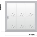 Vitrină informativă cu deschiderea ușii 73x 70cm