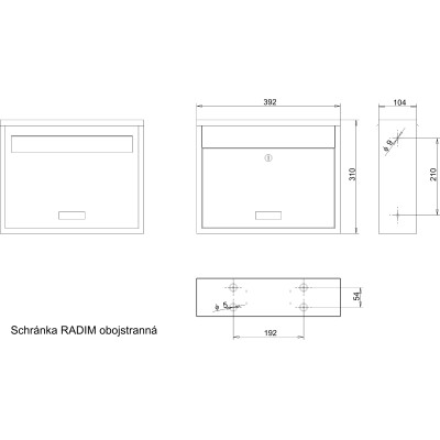 RADIM obojstranná poštová schránka