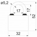 RV oval 32mm SU visiaci zámok