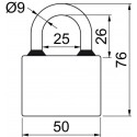 Oval 52mm lacăt