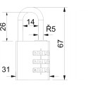 RV12002 lacăt cu cod