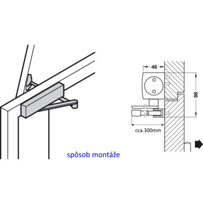 TS4000 zatvárač s ramienkom strieborný