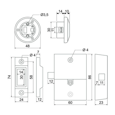 RSM.CAB.22 nábytkový zámok
