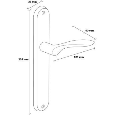 BLANKA chróm satén kľučka dlhý štít BLANKA chróm satén kľučka dlhý štít
