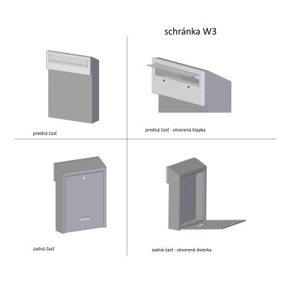 W3 poštová schránka RAL9006