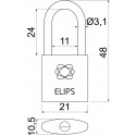 RV.ELIPS.PL.20 visiaci zámok mosadz