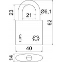 RV.ELIPS.40 visiaci zámok mosadz