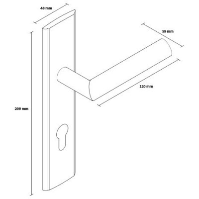 MIRO vchodová kľučka čierna 72mm ľavá VMICZL MIRO vchodová kľučka čierna 72mm ľavá VMICZL