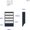 M39/4 N modulová schránka úkosová RAL7016 + nerez