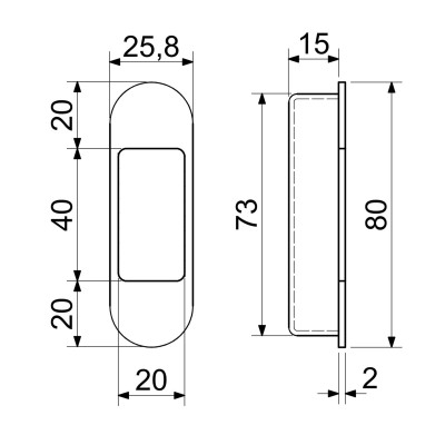 RK.MUS.SALO.CEMAT mâner pentru ușii glisante
