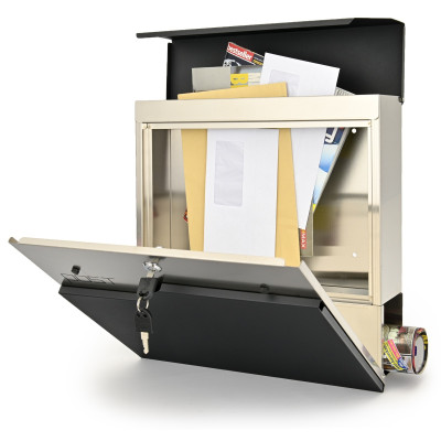 D3692 poštová schránka čierna + nerez