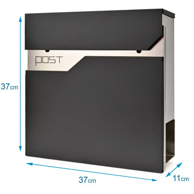 D3692 poštová schránka čierna + nerez