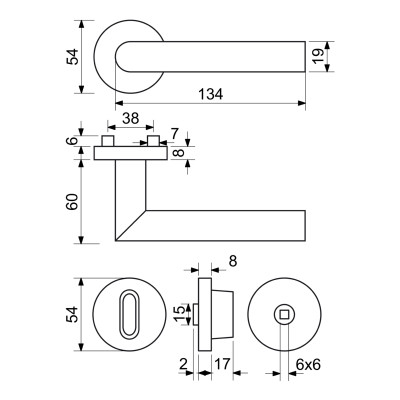 RK.L-FORM.WC.CE kľučka na dvere