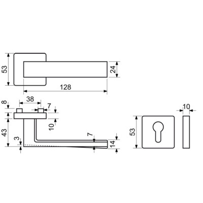 RK.C1.BOLZANO.PZ.NIMAT  mâner pentru ușă