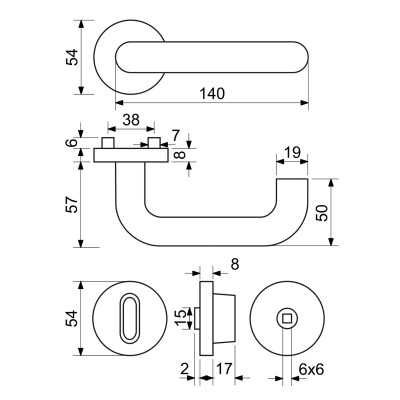 RK.L-FORM.WC.N mâner pentru ușă