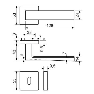 RK.C1.BOLZANO.BB.CEMAT mâner pentru ușă RK.C1.BOLZANO.BB.CEMAT mâner pentru ușă