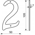 RN.105HR.1.AL.C číslo 105mm čierne "2"