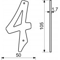 RN.105HR.1.AL.C číslo 105mm čierne "4"