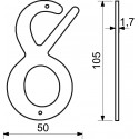 RN.105HR.1.AL.C číslo 105mm čierne "8"