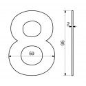 RN.95L.8.CE číslica "8" 95mm čierna