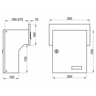 S9 cutie poştală pentru garduri zidite din antracit S