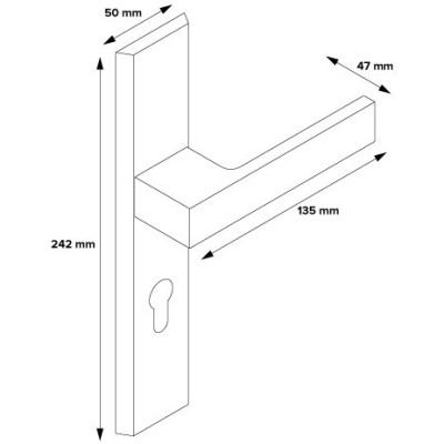 TOTAL intrare mâner-mâner bronz 90mm stânga T90PL