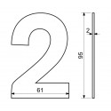 RN.95L.2.CE číslica "2" 95mm čierna