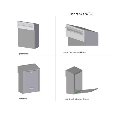 W3 - 1 Cutie poștală antracit