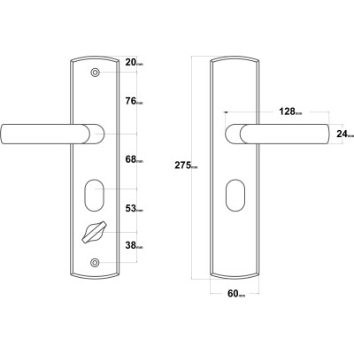 TITAN kľučka ľavá pre CN dvere čierna