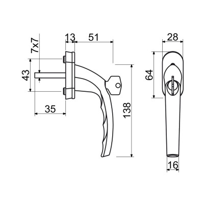 RHW 009 F9005 mâner universal negru SU