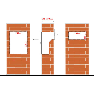 S9 T cutie poștală pentru garduri zidite inox + RAL9006