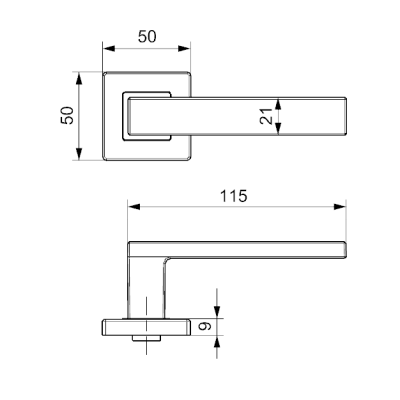 K01 WC kľučka na dvere čierna
