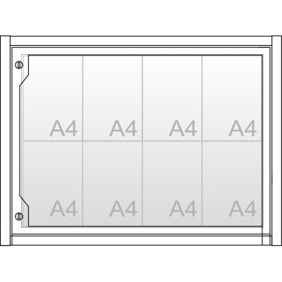 Vitrină informativă cu deschiderea ușii  94x 70 cm