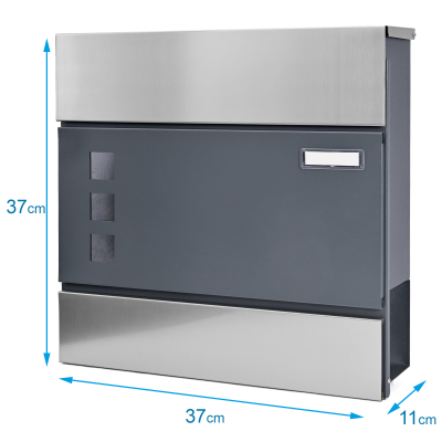 LEO cutie poștală antracit + inox LEO cutie poștală antracit + inox