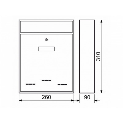 BK.20 D SS poštová schránka šedá štruktúra