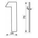 RN.75L.MD číslo "1" 75mm medené