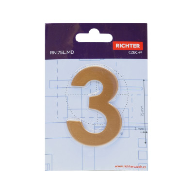 RN.75L.MD číslo "3" 75mm medené