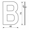 RN.75L.MD písmeno "B" 75mm medené