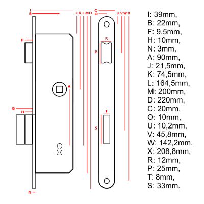 Zámok zadlabací 076 na kľúč
