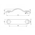 Úchytka koža 138x25x10mm Čierna/ni-sat