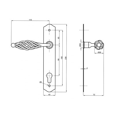 EVELÍNA kľučka 90mm vložka EVELÍNA kľučka 90mm vložka