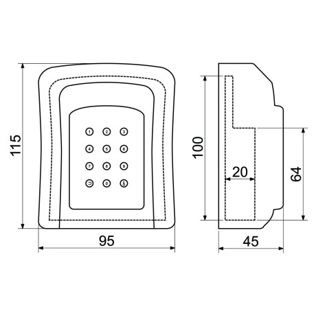 KB.E1 bezpečnostná schránka na kľúče