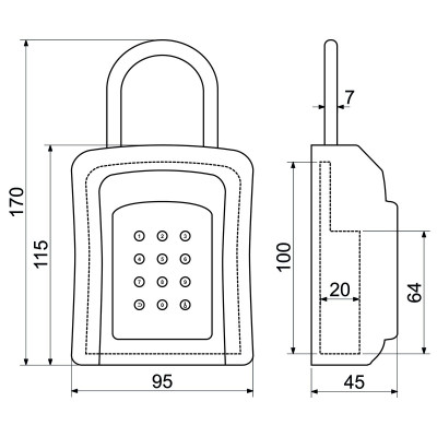 KB.E2 bezpečnostná schránka na kľúče